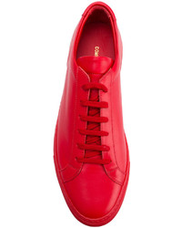 rote Leder Turnschuhe von Common Projects