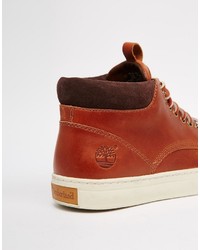 rote Leder Turnschuhe von Timberland