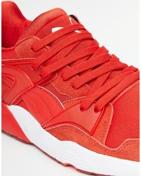 rote Leder Turnschuhe von Puma