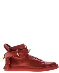 rote Leder Turnschuhe von Buscemi