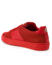 rote Leder Turnschuhe von Philipp Plein