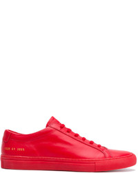 rote Leder Turnschuhe von Common Projects