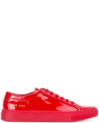 rote Leder Turnschuhe von Common Projects