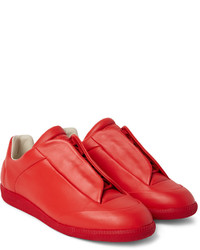 rote Leder Turnschuhe von Maison Margiela