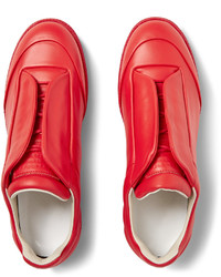 rote Leder Turnschuhe von Maison Margiela