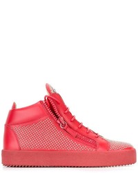 rote Leder Turnschuhe von Giuseppe Zanotti Design