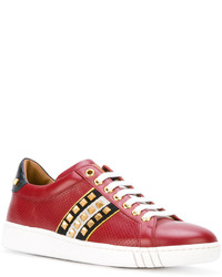 rote Leder Turnschuhe von Bally