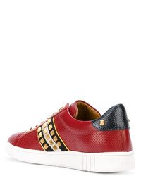 rote Leder Turnschuhe von Bally