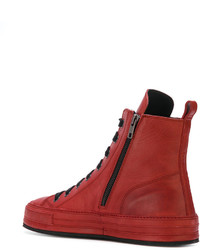 rote Leder Turnschuhe von Ann Demeulemeester