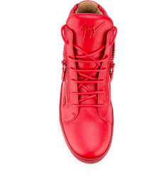 rote Leder Turnschuhe von Giuseppe Zanotti Design