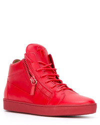 rote Leder Turnschuhe von Giuseppe Zanotti Design