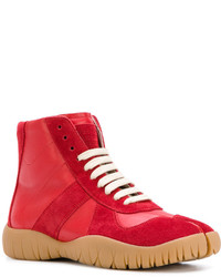 rote Leder Turnschuhe von Maison Margiela