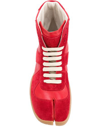 rote Leder Turnschuhe von Maison Margiela