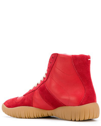 rote Leder Turnschuhe von Maison Margiela