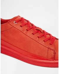 rote Leder Turnschuhe von Diesel