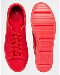 rote Leder Turnschuhe von adidas