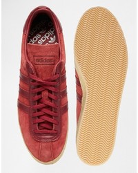 rote Leder Turnschuhe von adidas