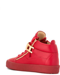 rote Leder Turnschuhe von Giuseppe Zanotti Design