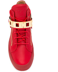 rote Leder Turnschuhe von Giuseppe Zanotti Design