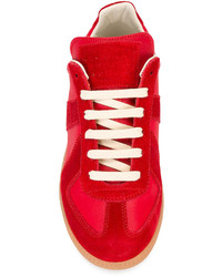 rote Leder Turnschuhe von Maison Margiela