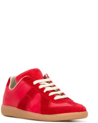 rote Leder Turnschuhe von Maison Margiela