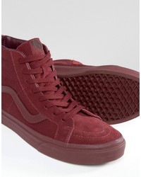 rote Leder Turnschuhe von Vans