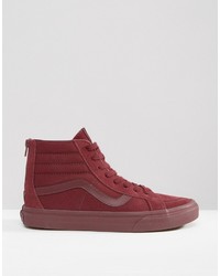 rote Leder Turnschuhe von Vans