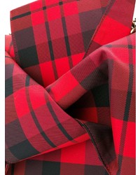 rote Leder Umhängetasche mit Schottenmuster von N°21