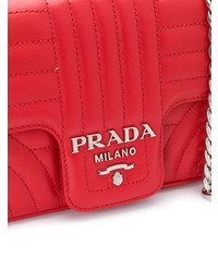 rote Leder Umhängetasche von Prada