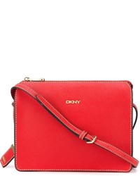 rote Leder Umhängetasche von DKNY