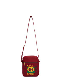 rote Leder Umhängetasche von Gucci