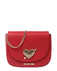 rote Leder Umhängetasche von Love Moschino