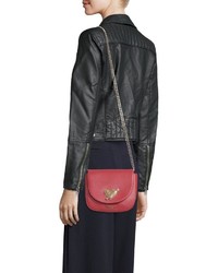 rote Leder Umhängetasche von Love Moschino