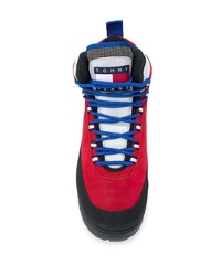 rote Lederarbeitsstiefel von Tommy Jeans