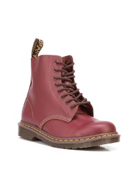 rote Lederfreizeitstiefel von Dr. Martens