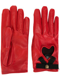 rote Lederhandschuhe von Gucci