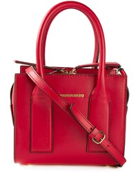 rote Lederhandtasche von Dsquared2