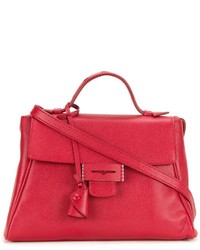 rote Lederhandtasche