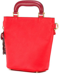 rote Lederhandtasche von Anya Hindmarch