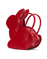 rote Lederhandtasche von Comme Des Garçons Girl