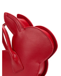 rote Lederhandtasche von Comme Des Garçons Girl