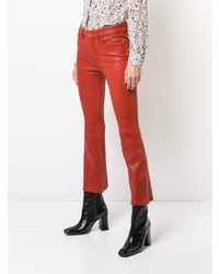 rote Lederjeans von Frame Denim