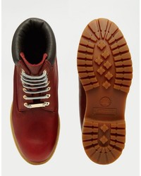 rote Lederstiefel von Timberland