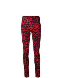 rote Leggings mit Leopardenmuster