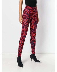 rote Leggings mit Leopardenmuster von Koché