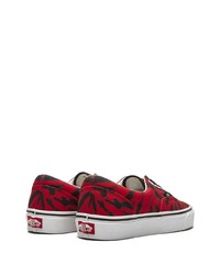 rote Mit Batikmuster Segeltuch niedrige Sneakers von Vans