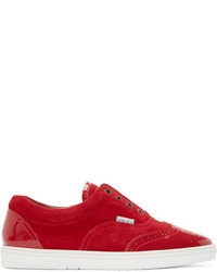 rote niedrige Sneakers von Jimmy Choo