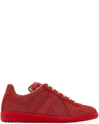rote niedrige Sneakers von Maison Margiela