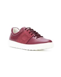 rote niedrige Sneakers von Salvatore Ferragamo