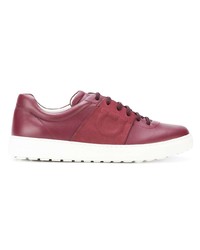 rote niedrige Sneakers von Salvatore Ferragamo